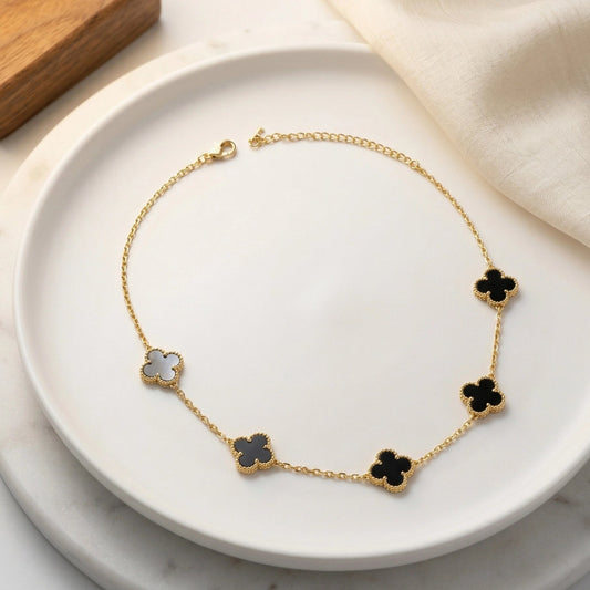 5 Clover Stylish Gold Plated Necklace - 5 Clover Stylish Gold Plated NecklaceJewelryGlow With NazGlow With NazN-N0045 Clover Stylish Gold Plated Necklace