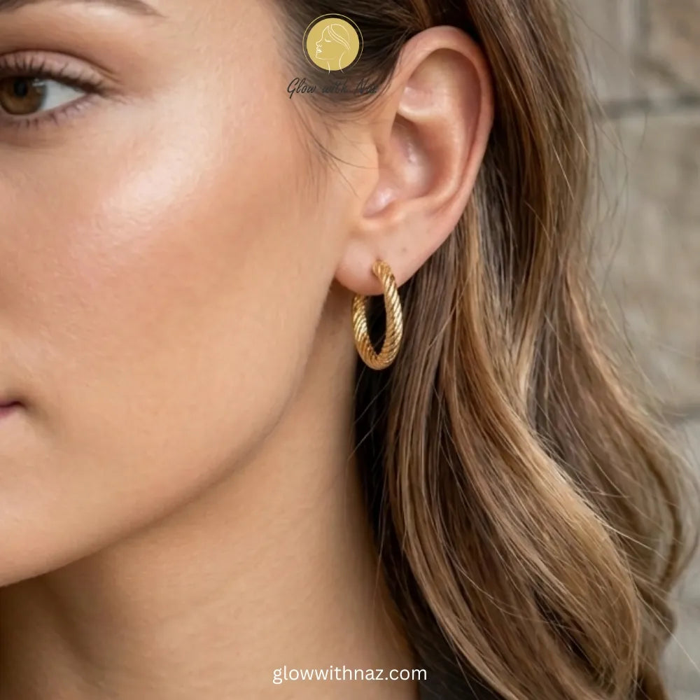 Twisted Gold Hoop Earrings