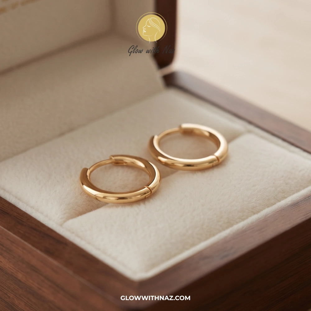 Minimalist Stainless Steel Gold-Plated Hoop Earrings