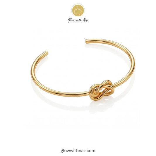 Elegant gold knot cuff bracelet by Glow with Naz