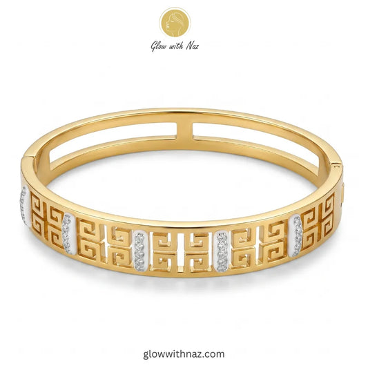 Luxury Fancy Stainless Steel Diamond Hand Cuff Bracelets
