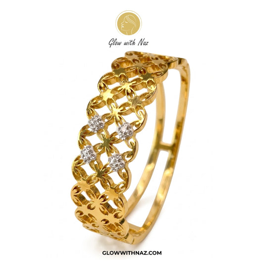 Royal Lattice Diamond Hand Cuff Bracelets
