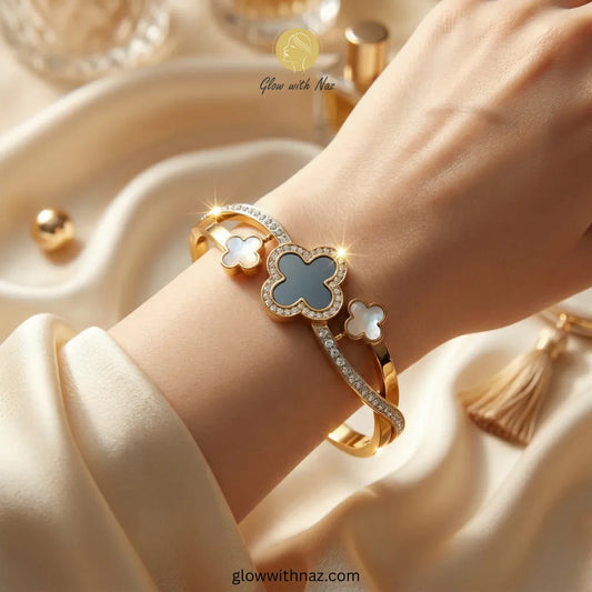 Infinity Trio Stainless Steel Clover Hand Cuff Bracelets