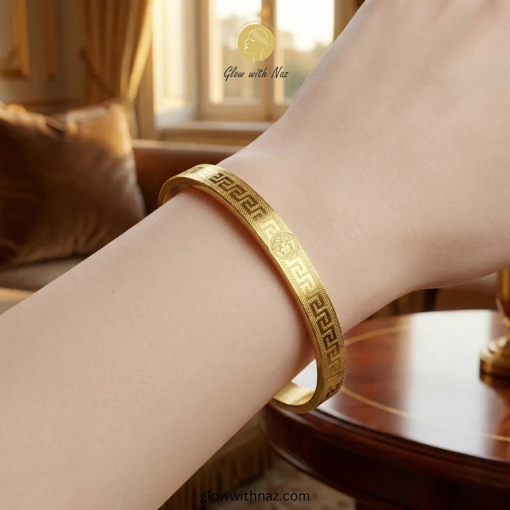 Gold Medusa & Crystal Wave Bangles Deal