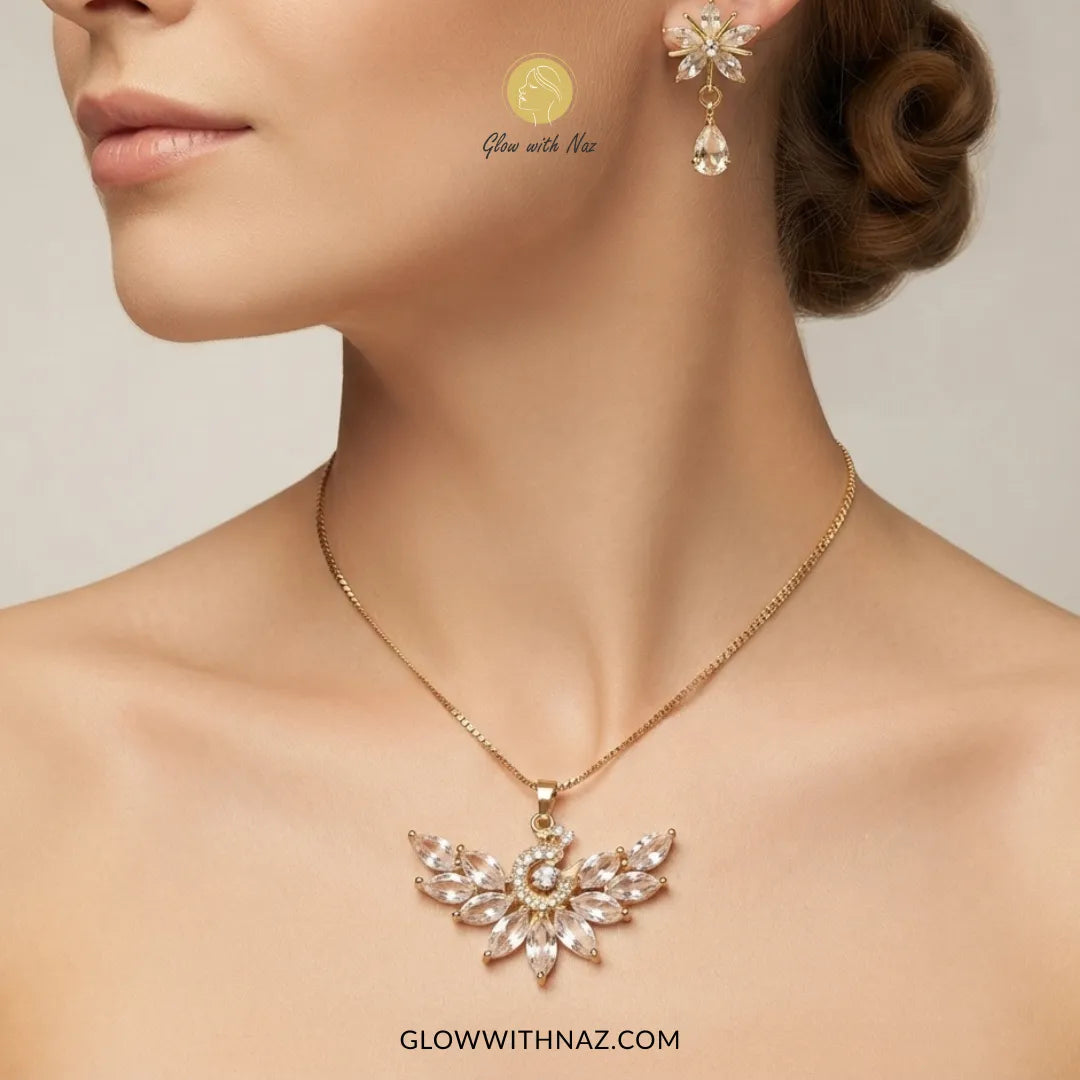 Tarnish-Free Trending Peacock Earring & Pendant Set