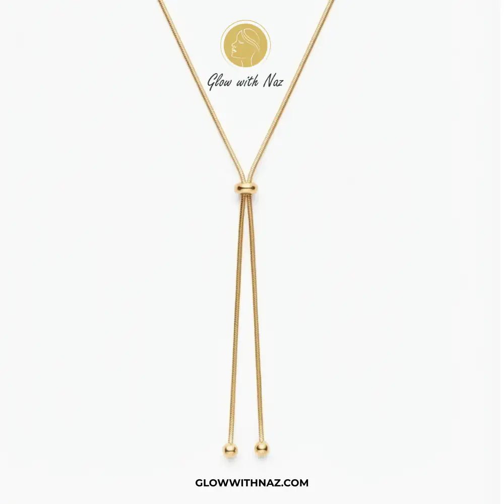 Anti-Tarnish Adjustable Gold Bead Lariat Pendant Necklace - Anti-Tarnish Adjustable Gold Bead Lariat Pendant NecklaceJewelryGlow With NazGlow With NazN0051Anti-Tarnish Adjustable Gold Bead Lariat Pendant Necklace