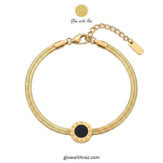 Bundle Offer: Roman Numeral Herringbone Chain Bracelet & Earrings - Bundle Offer: Roman Numeral Herringbone Chain Bracelet & EarringsJewelryGlow With NazGlow With NazRoman numeral herringbone chain bracelet by Glow with Naz