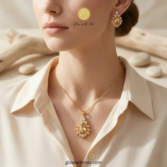 Elegant Sun Flower Style Necklace & Earrings Set - Elegant Sun Flower Style Necklace & Earrings SetJewelryGlow With NazGlow With NazN-N014N-N014Elegant Sun Flower Style Necklace & Earrings Set