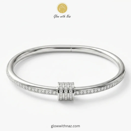 Silver Crystal Bangle Bracelet