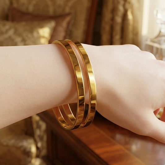 Gold Plated High - Polish 18K Gold Bangle Set - Gold Plated High - Polish 18K Gold Bangle SetJewelryGlow with NazGlow With NazN-B002Gold Plated High - Polish 18K Gold Bangle Set