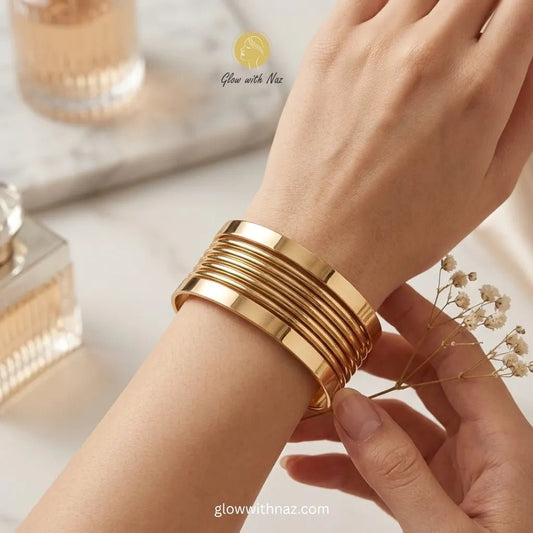Gold Stacked Bangles Set Deal Offer - Gold Stacked Bangles Set Deal OfferJewelryGlow With NazGlow With Naz2.15 Gold Stacked Bangles Set Deal Offer in Pakistan – Anti - Tarnish Pure Stainless Steel Multi Bangle Bundle | Glow with Naz