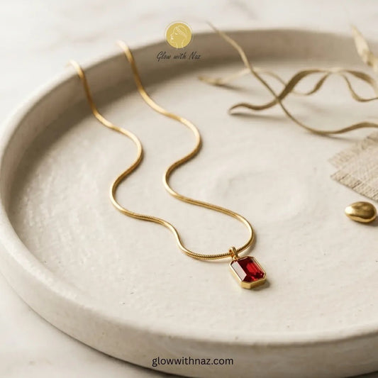 Red Emerald - Cut Crystal Necklace - Red Emerald - Cut Crystal NecklaceJewelryGlow With NazGlow With NazN-N024N-N024Red Emerald - Cut Crystal Necklace