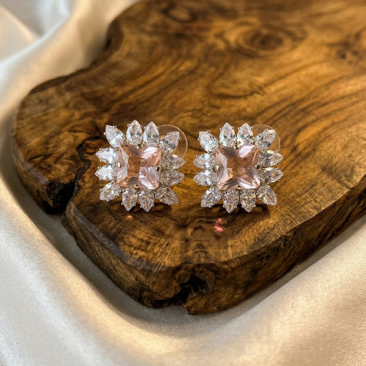 Regal Blush Square Halo Studs - Regal Blush Square Halo StudsJewelryGlow with NazGlow With NazN-E007Regal Blush Square Halo Studs