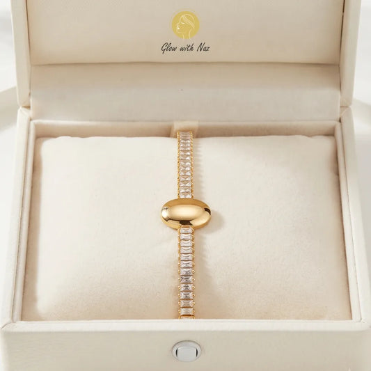Detail shot of the stunning minimalist jewelry featuring sparkling crystals and a smooth gold centerpiece hand cuff bracelet, girls bracelet, bracelet for girls, simple bracelet, chain bracelet, bracelet chain, bracelet watch, hand bracelet, black jewellery, bracelet, ring bracelet, aesthetic bracelet, bracelet for women, bracelet set, cartier bracelet, cute bracelet, jewellery bracelet, bracelets, golden bracelet, clover bracelet, infinity bracelet, bangels, handcuffs bracelet, bracelet design, bracelet de