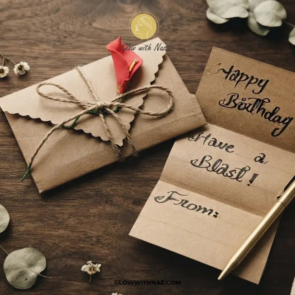 Customized Vintage Note with Envelop and Flower for Your Loved Ones - Glow With Naz