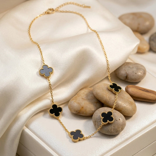 5 Clover Stylish Gold Plated Necklace - 5 Clover Stylish Gold Plated NecklaceJewelryGlow With NazGlow With NazN-N0045 Clover Stylish Gold Plated Necklace