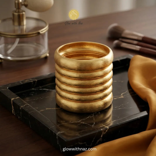 6 Pieces Artificial Gold Plated Bangles