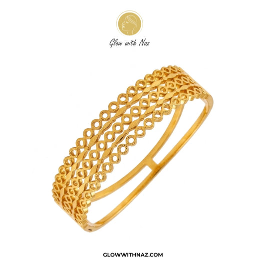 Elegant Multi-Layered Circle Link Hand Cuff Bracelet