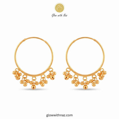 Beaded Gold Ball Drop Big Hoop Earrings – Glow With Naz