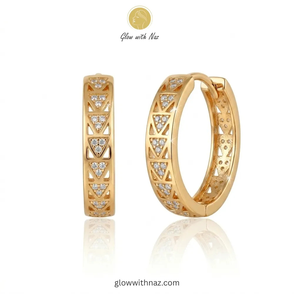 Geometric Crystal Hoop Earrings