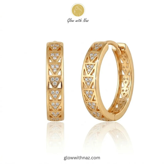 Geometric Crystal Hoop Earrings