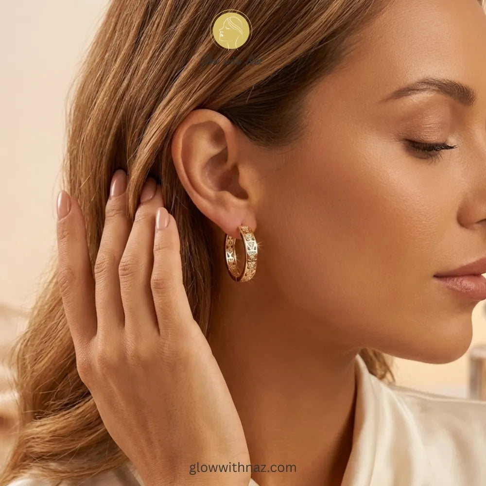 Geometric Crystal Hoop Earrings