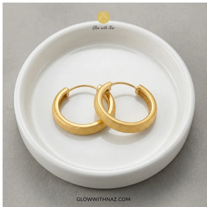 Classic Round Hoop Earrings for Women – Gold-Tone Stainless Steel Hoop Earrings