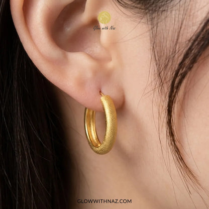 Classic Round Hoop Earrings for Women – Gold-Tone Stainless Steel Hoop Earrings
