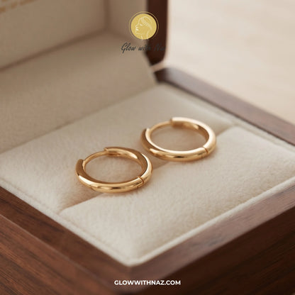 Minimalist Stainless Steel Gold-Plated  Hoop Earrings