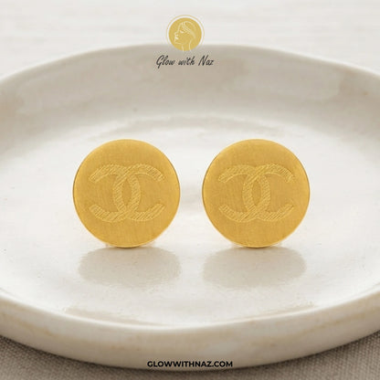 Minimal Stainless Steel Channel Coin Stud Earring