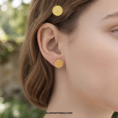 Minimal Stainless Steel Channel Coin Stud Earring