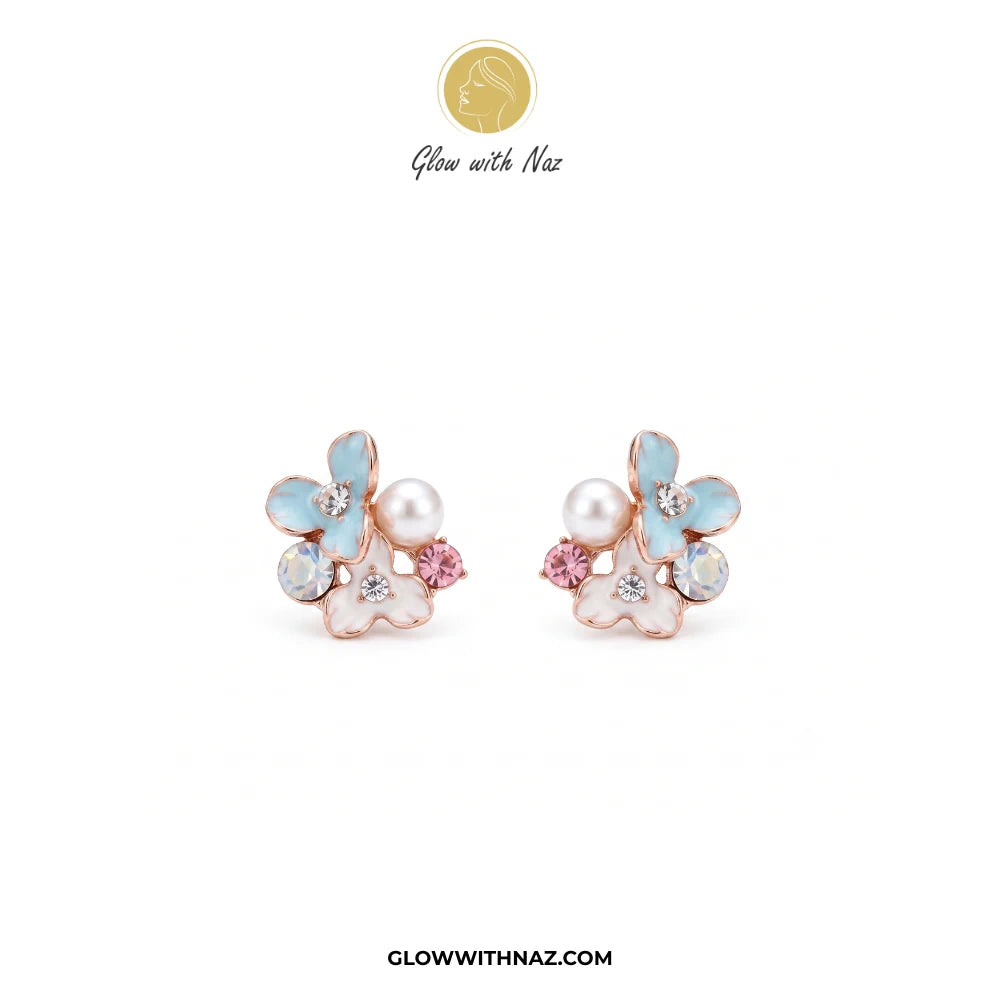 Pink Bouquet Diamond Earrings for Women