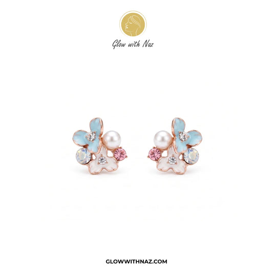 Pink Bouquet Diamond Earrings for Women