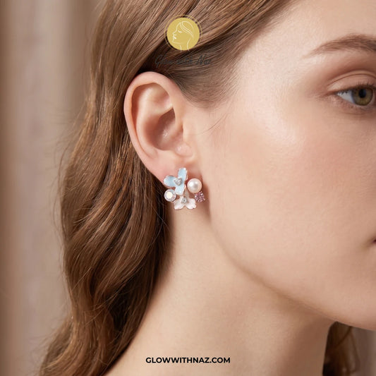 Pink Bouquet Diamond Earrings for Women