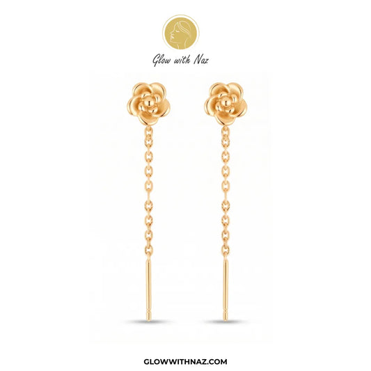 Stainless steel mini flower sui dhaga earrings