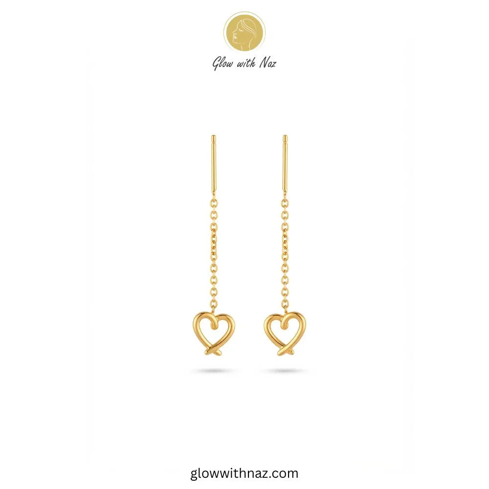 Stainless Steel  Mini Hollow Heart Sui Dhaga Earrings