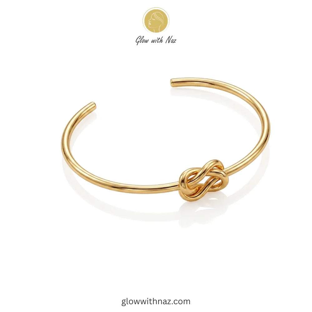 Elegant gold knot cuff bracelet by Glow with Naz