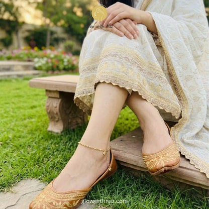 Gold Ball Chain Anklet Pair Women Pakistan | Glow with Naz