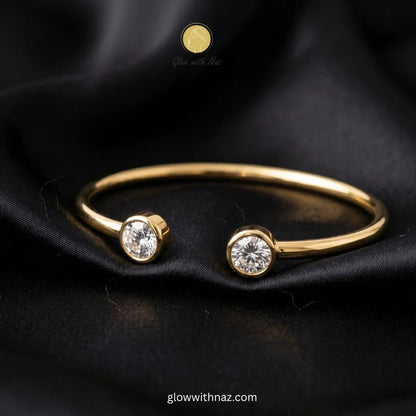 Gold Laam Bracelet Zircon Open Cuff Bangle