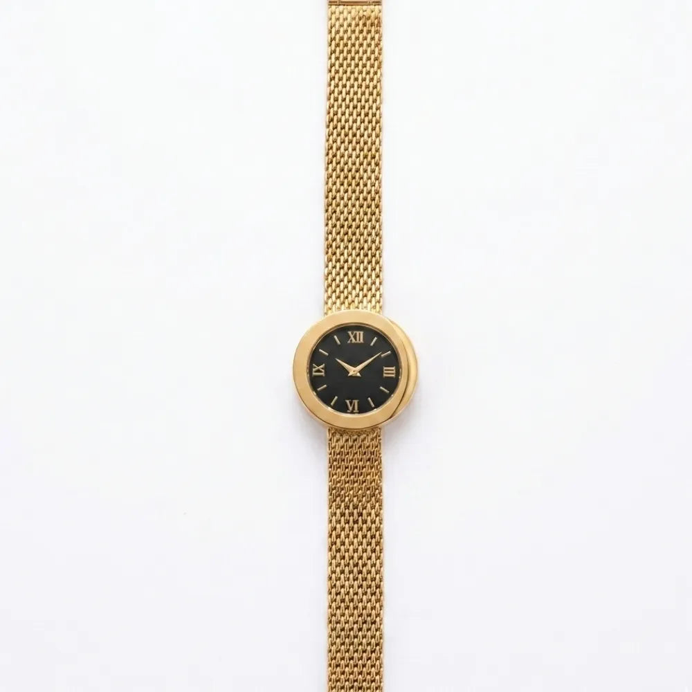 Gold Watch-Style Mesh Bracelet for Women
