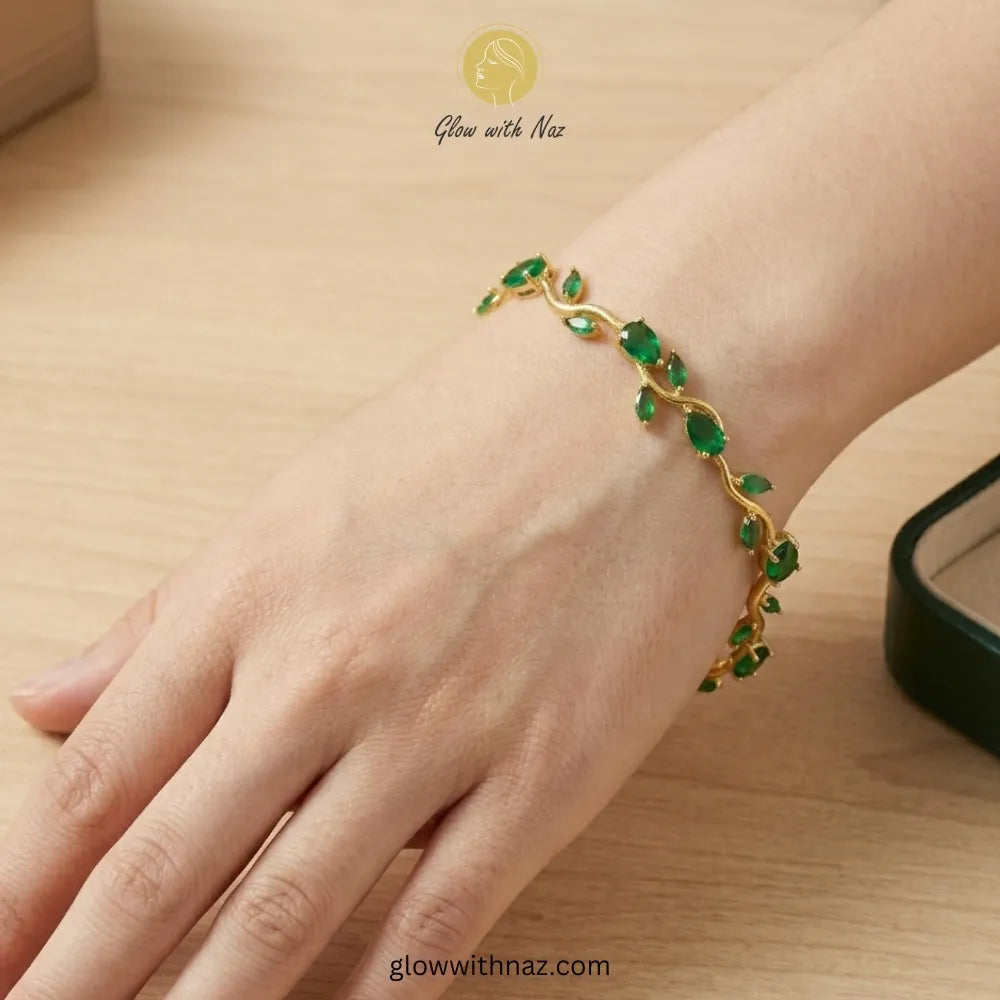 Green Rapunzel Floral Bracelet
