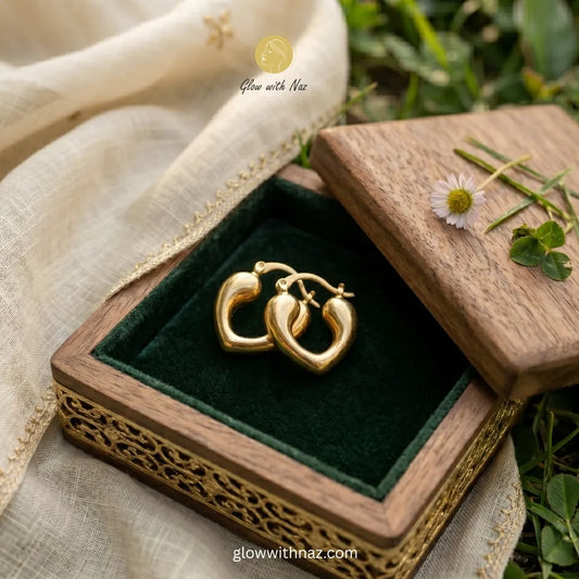 Heart Hoops 18K Gold Plated Earrings

