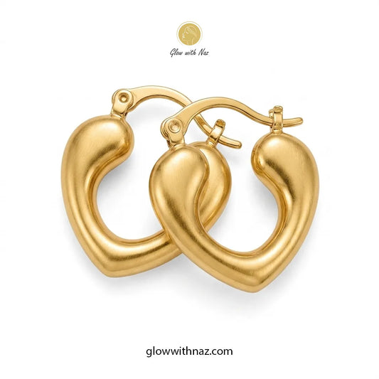 Heart Hoops 18K Gold Plated Earrings