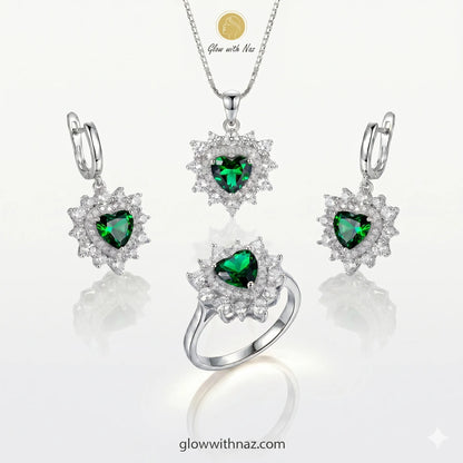 Luxury Emerald Green Heart Jewelry Set necklace, pendant necklace, necklace set, locket set, simple necklace, pendant set, pendant, chain necklace, diamond pendant, diamond necklace, locket necklace, neck chain, girls locket, heart locket, pendant for girls, necklace for girls, heart necklace, locket for girls, diamond locket, pendant necklace for girls, heart chain locket, stainless steel necklace, double chain necklace, ruby necklace, neck chain for girls, locket design, pendant design, necklace design, g