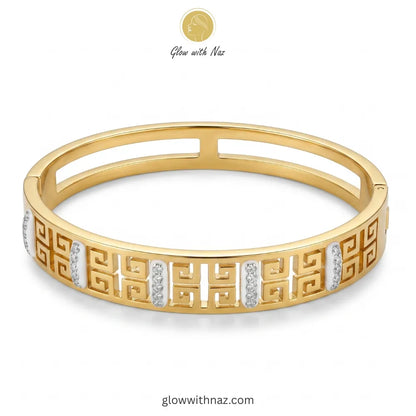 Luxury Fancy Stainless Steel Diamond Hand Cuff Bracelets