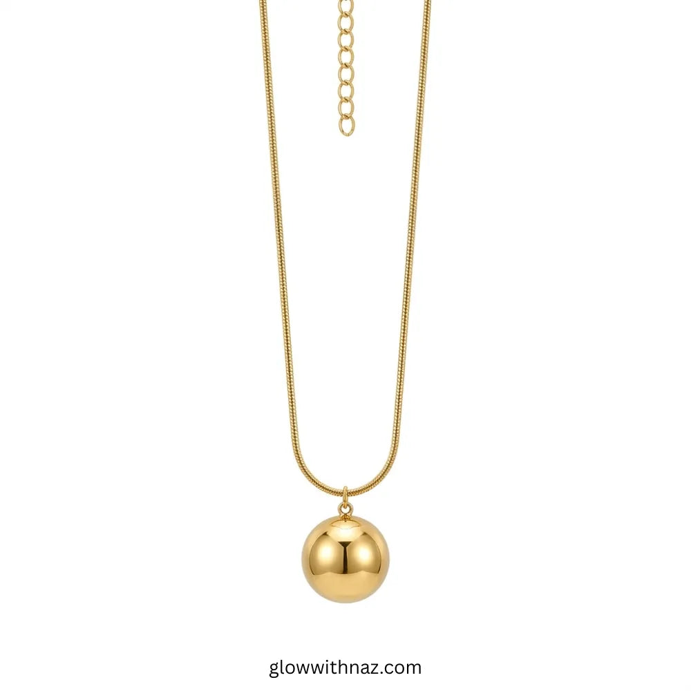 Minimalist Sphere Gold Pendant Necklace
