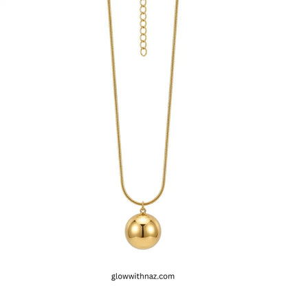 Minimalist Sphere Gold Pendant Necklace
