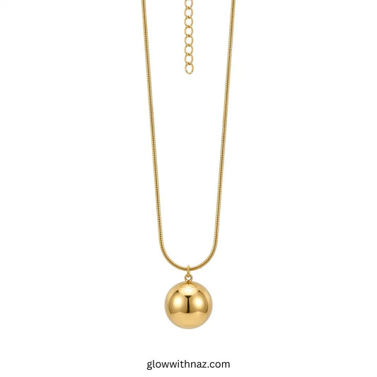 Minimalist Sphere Gold Pendant Necklace