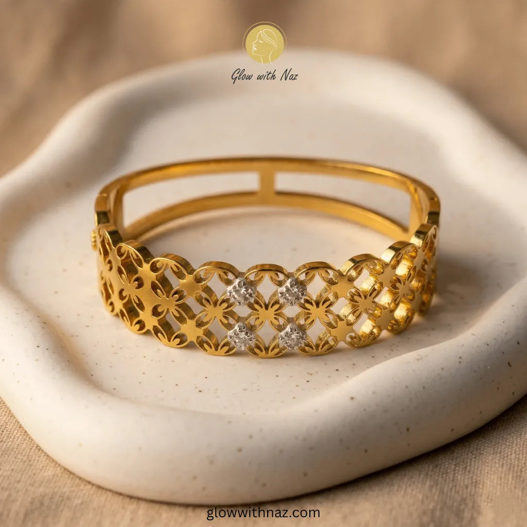 Royal Lattice Diamond Hand Cuff Bracelets