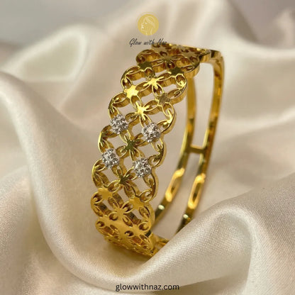 Royal Lattice Diamond Hand Cuff Bracelets